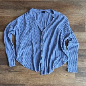 Urban Outfitters Textured Knit Sweater in Soft Blue